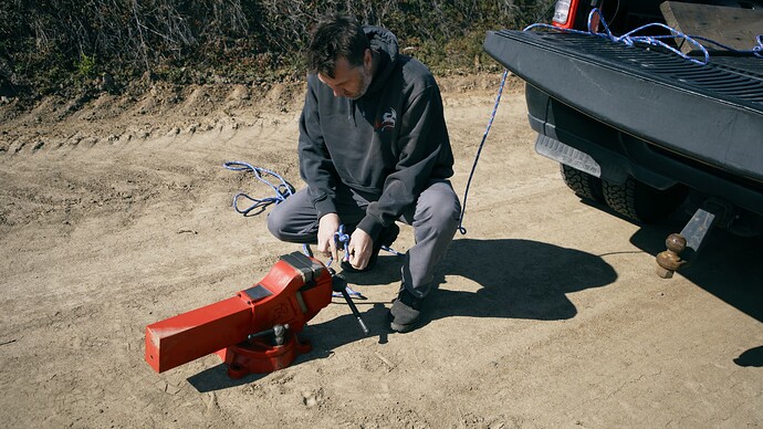 Jason Is Now Attaching The Rope To The Vise