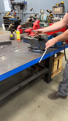 Record No. 5 Vise Being Pulled Next To The Record No. 6 Vise