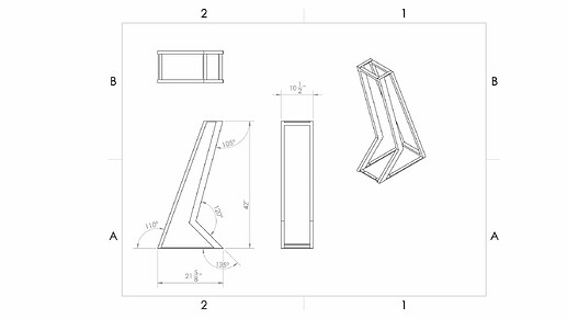 King post for railing blueprints