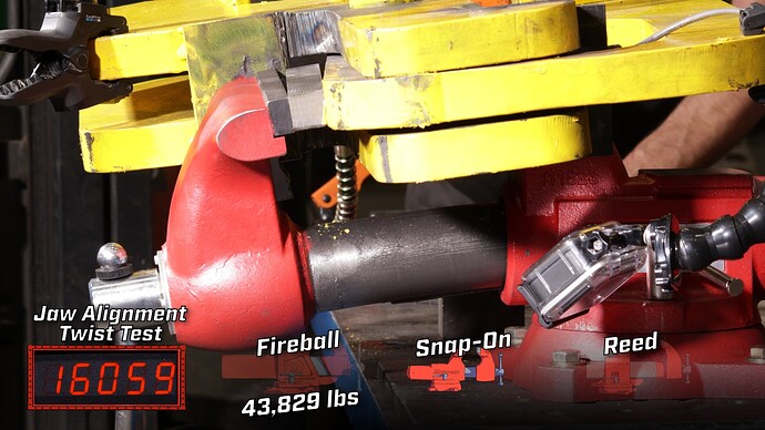 The Snap-On did not survive, bending out of shape by the 17,000 lb mark