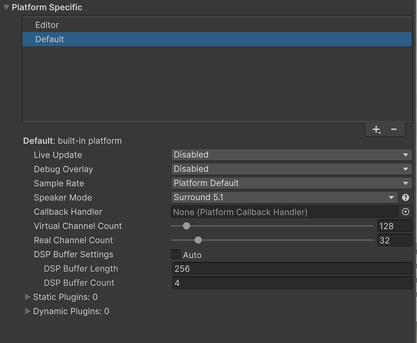 Default Platform Settings