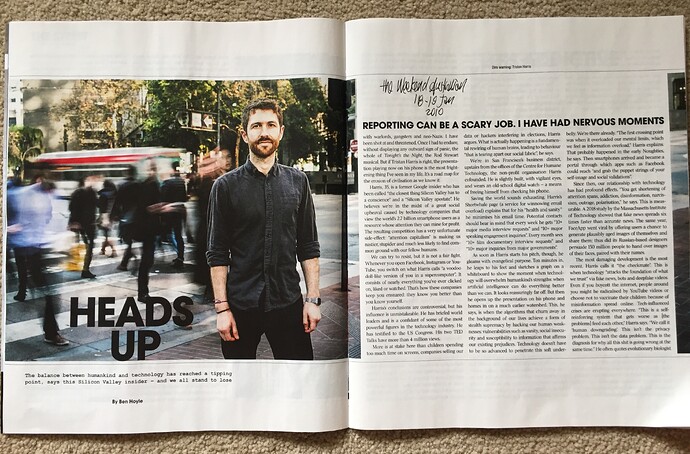 Tristan Harris in The Australian 1