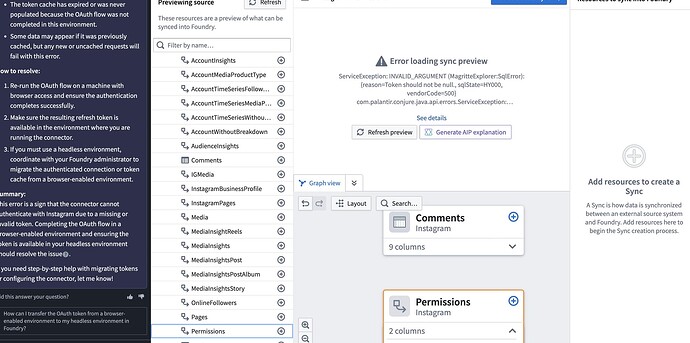 Palantir ScreenGrab Error