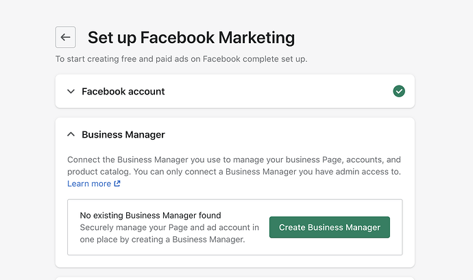 Business manager not showing up.