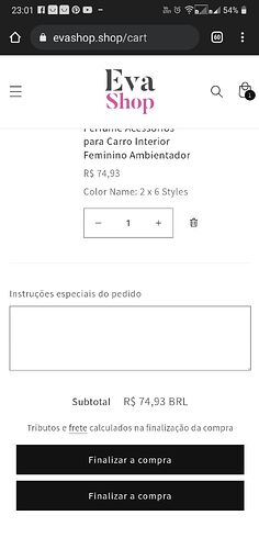 Dois botões para finalizar a compra.jpeg