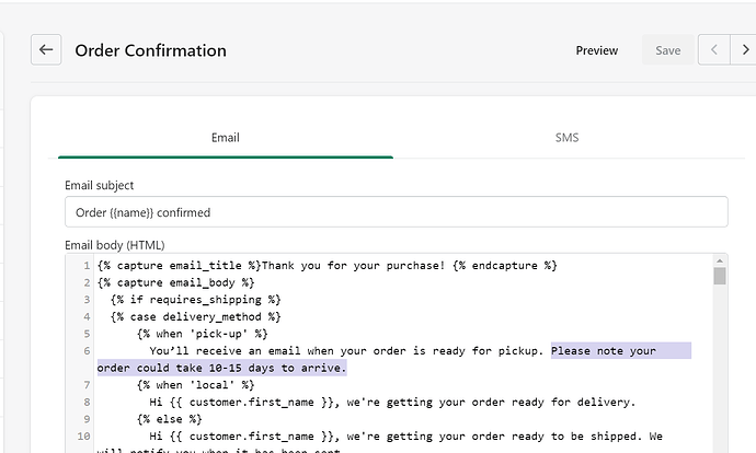 The highlighted text is the one I am trying to add but for some reason does not appear