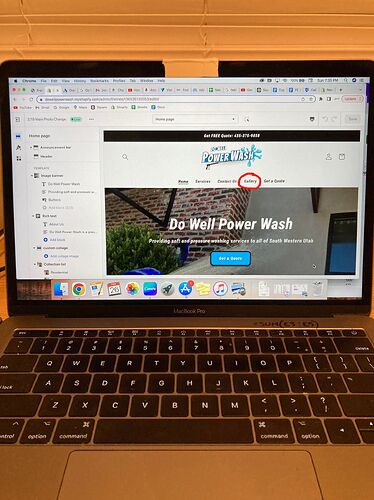main page. gallery link circled