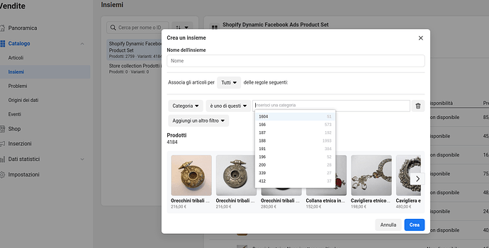 Here you can see the numbers i get for categories which i cannot identify with my existing collection/product types
