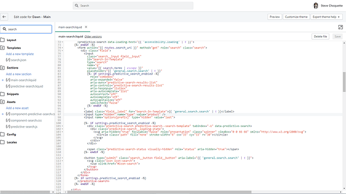 code inserted, grey line