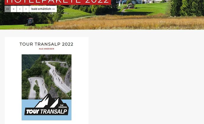 Startseite unter der Slidebar