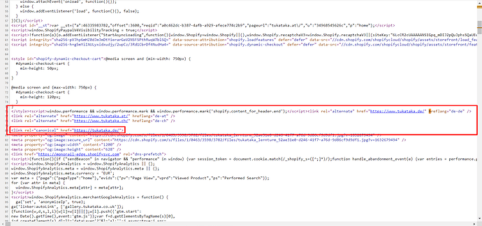 hreflang in source code