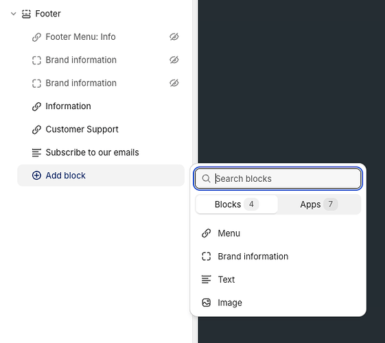But you can't add an email signup block to a multi-column footer.