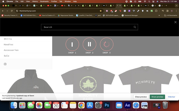 search bar opens but cant close and now the x is off center