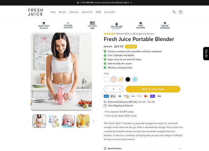 product page