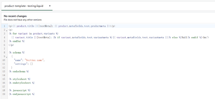 testing product template codes